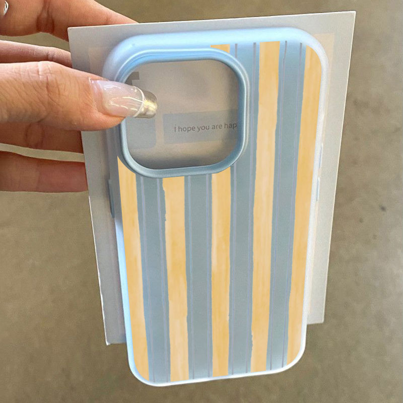 Samsung Galaxy A55 - Stylish Yellow Striped Phone Case For